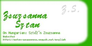 zsuzsanna sztan business card